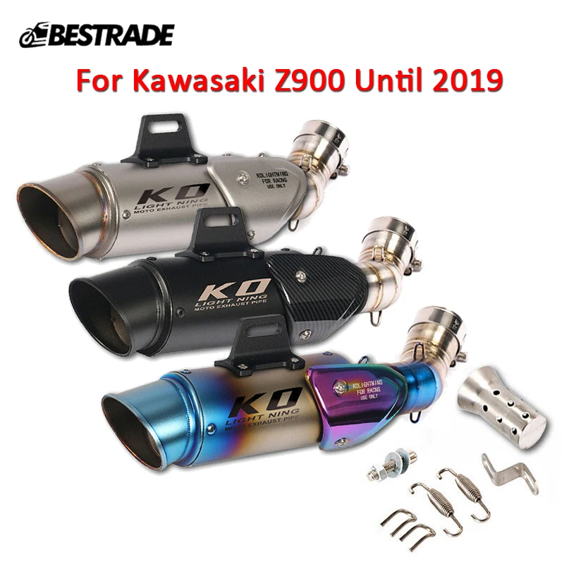 For Kawasaki Z900 Until 2019 Motorcycle Exhaust System Middle Link Pipe Slip On 51mm Mufflers Reserve Catalyst Stainless Steel