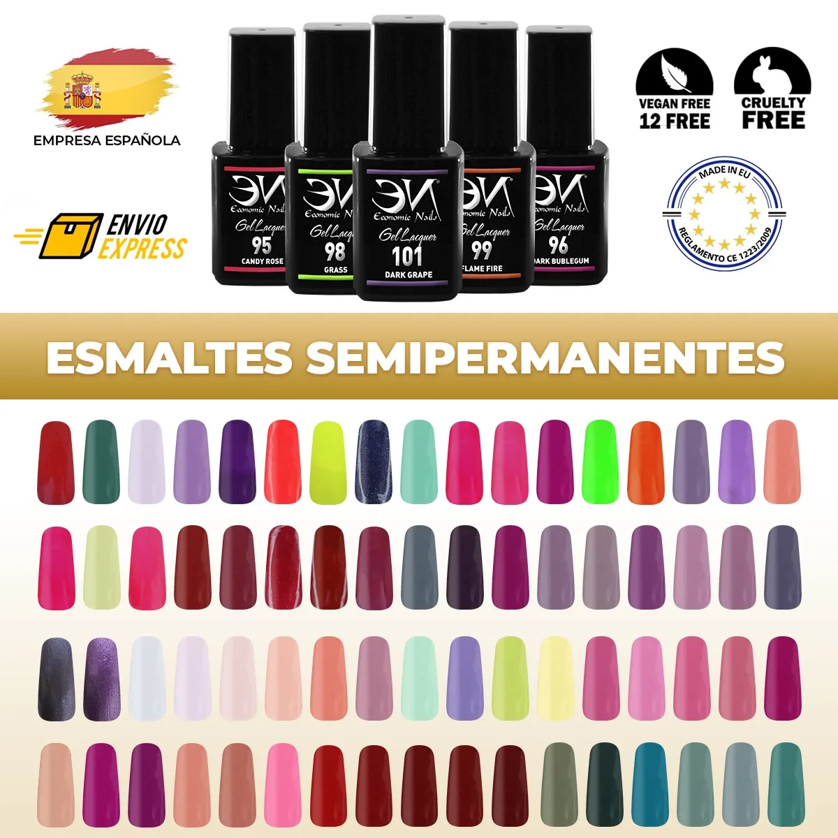 Semi-permanent enamelled 12ML | ECONOMIC NAILS | Lacquer Gel