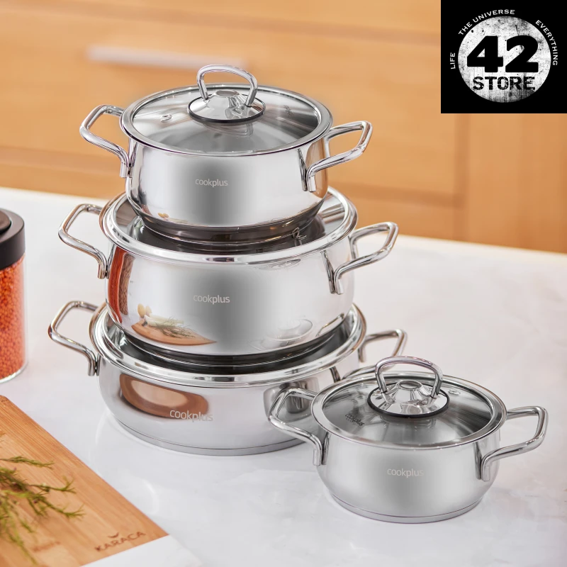 Cookplus Cookware Set Steel Heybeli 8 Pcs High Quality