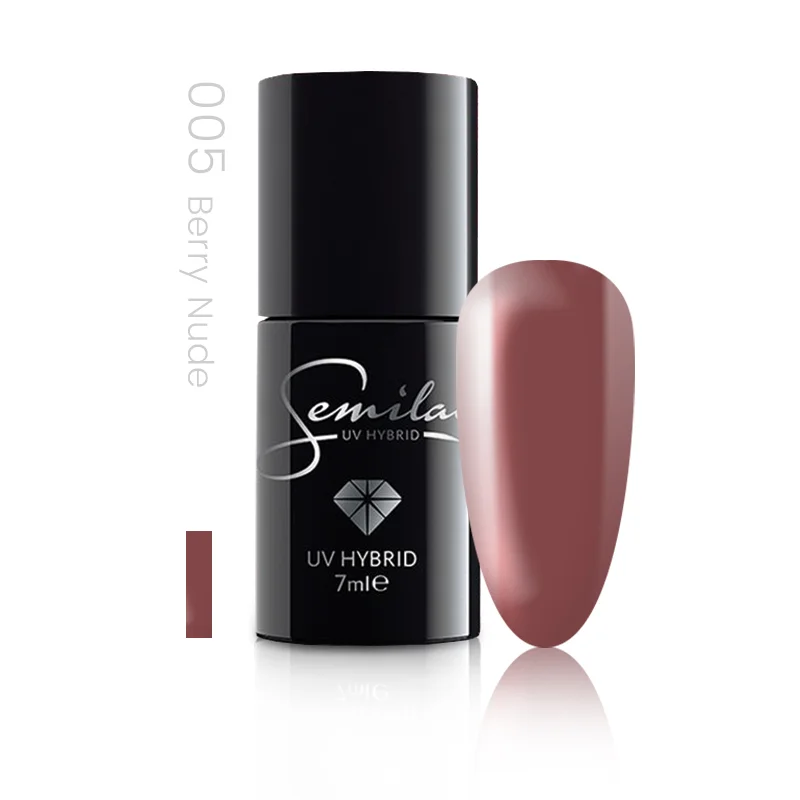 Semilac Berry Nude 005 semi-permanent cover, UV hybrid nail polish texture Gel