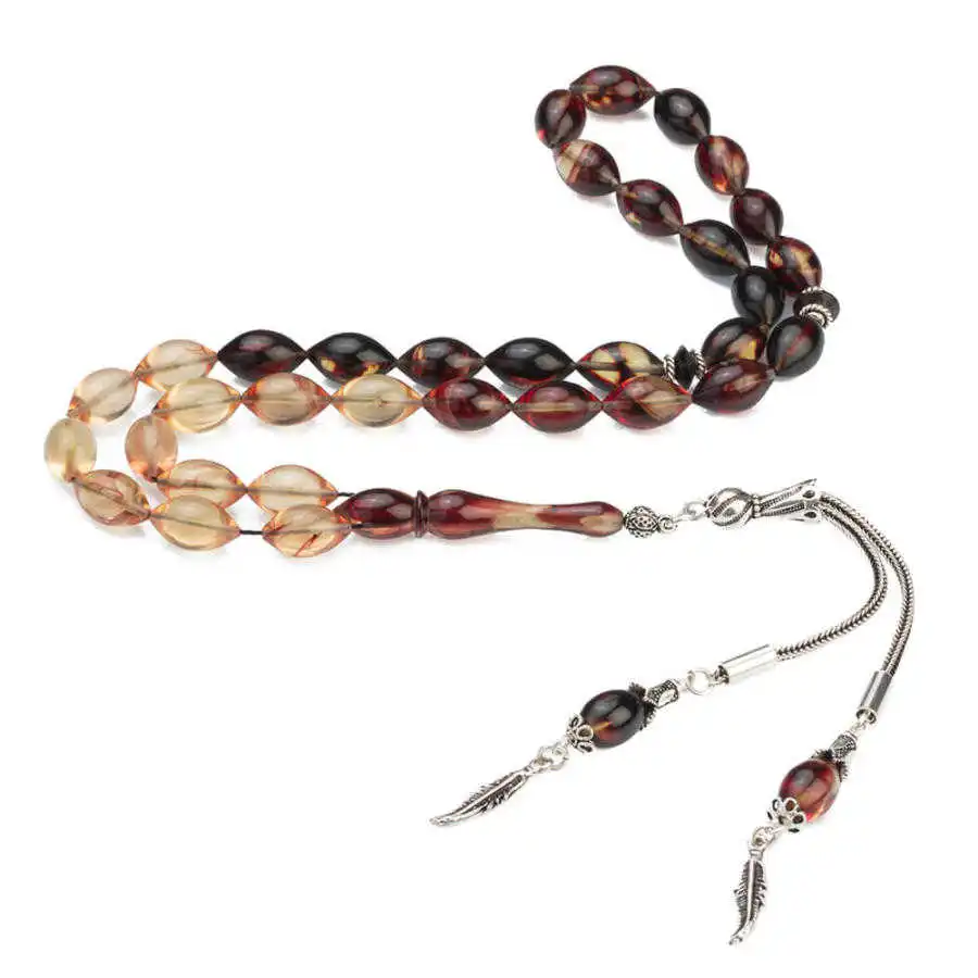 Barley Cut Bakalite Rosary with Double Leaf Style Tassel Stylish Design That Provides Long-term Good Quality And Durability