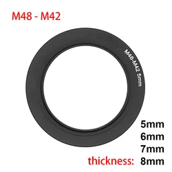 New M48-M42 Telescope Adapter Ring M48 (48x0.75mm) to M42 (42x0.75mm) Female to Male thickness 5mm 6mm 7mm 8mm