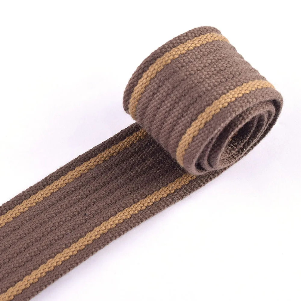 

Cotton Ribbon Webbing Belt Brown Bordered Ribbon Bag Strap Belt Canvas Webbing Pet Collar Webbing Woven Textile Sewing