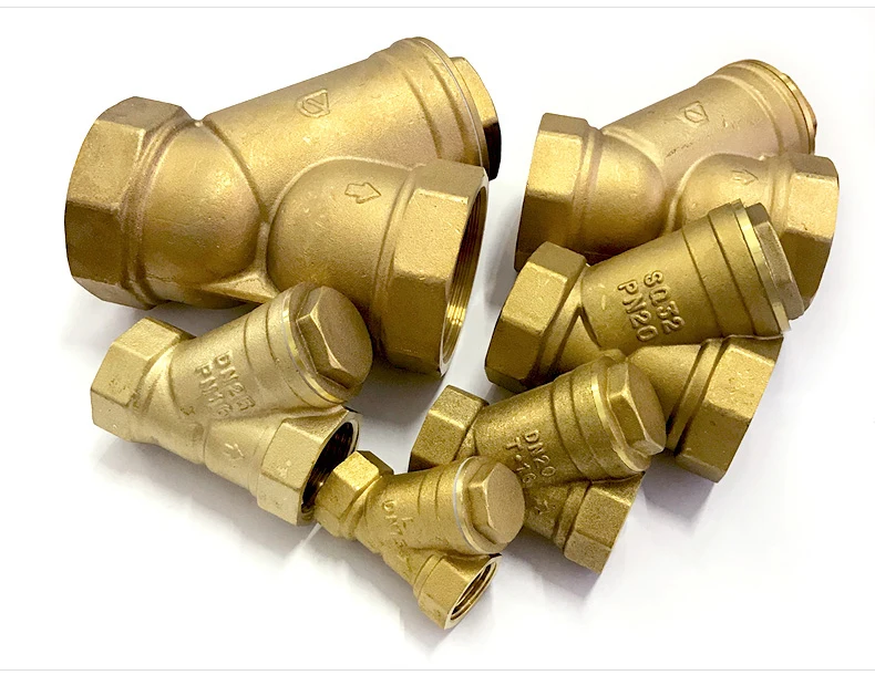 1/2" 3/4" 1" 2" 3" 4" Y-förmiger Inline-Mesh-Siebfilter mit Innengewinde, Messingfilterventil, Y-förmiger Messingsiebfilterventil – Detail 5