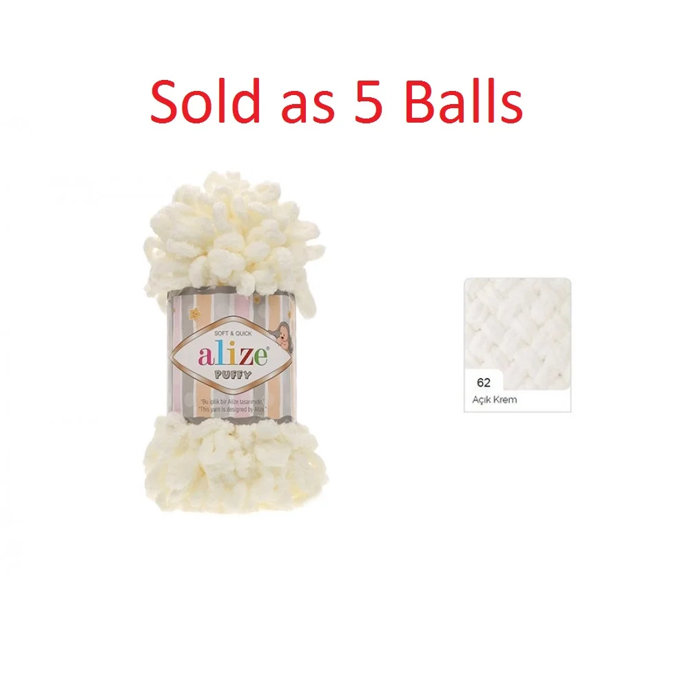 

Alize Puffy 100% Micro Polyester 9.2 M. 100 Gr. The Most Knitted Product Is The Blanket. Use Your Hands.5 PCS