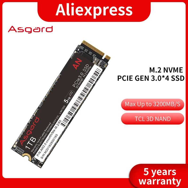 Imagem -02 - Asgard-disco Rígido Interno para Laptop e Desktop Unidade de Estado Sólido An3.0 M.2 Nvme 512gb tb Pcie3.0 x4 Ssd 2280