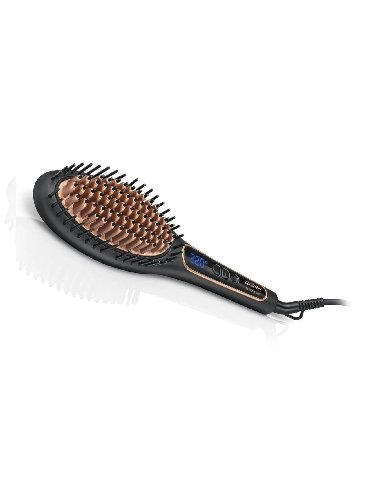 Superstar Hair Straightener Brush Black Hair Natural Volume Protects On Any Hair Type Suitable Adjustable Temperature