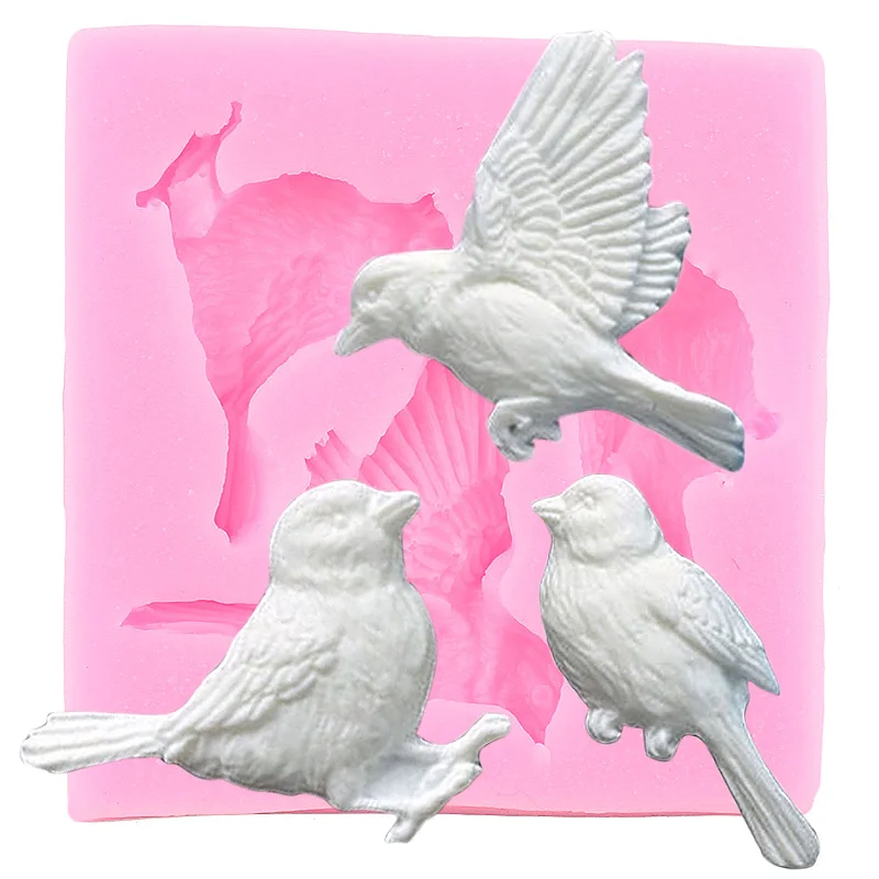 3D Bird Silicone Molds Cupcake Topper Fondant Mold DIY Baking Cake Decorating Tools Candy Clay Resin Chocolate Gumpaste Moulds