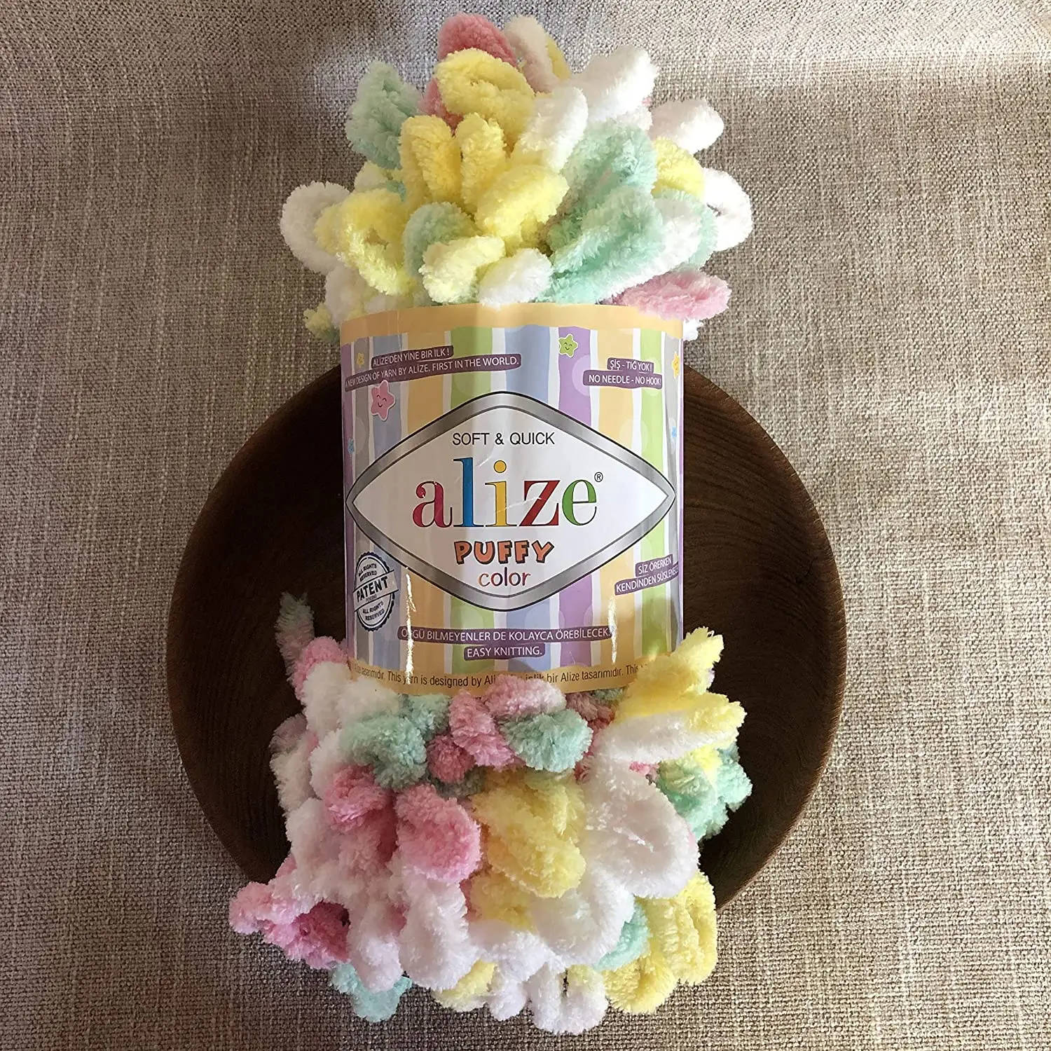 Alize Puffy COLOR Yarn 100GRx5PCS  DIY Knitting No Needles No Hook Finger Crochet Knitting Double Sided Soft 5 Balls Blanket