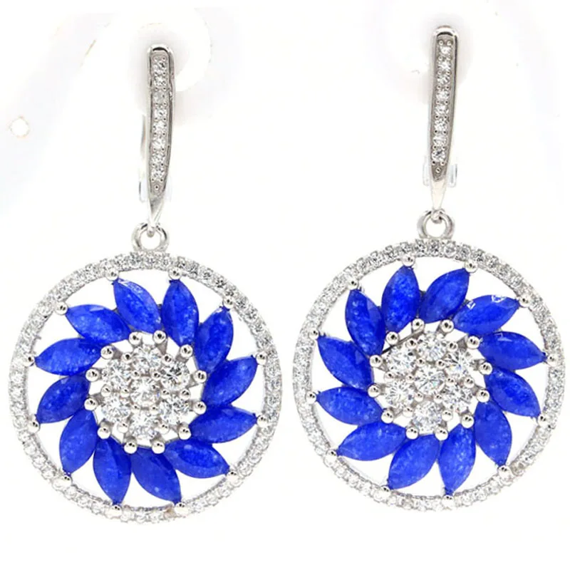 40x23mm-高級-117g-リアル-グリーン-エメラルド-レッド-ルビー-ブルー-サファイア-アクアマリン-バイオレット-タンザナイト-925-ソリッド-スターリング-シルバー-イヤリング