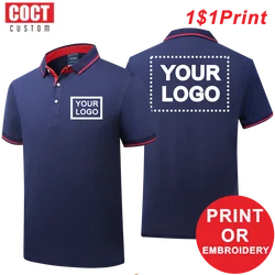 Quality business casual Short sleeve polo shirt individual group custom LOGO print embroidery short sleeve polo Shirt COCT 2022