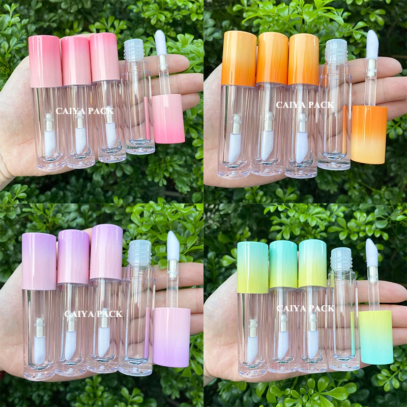 

5ml Wholesale Cute Empty Lipgloss Tube Plastic Bottle Clear Round DIY Lipstick Container Refillable Lip Balm tube Make up Tools