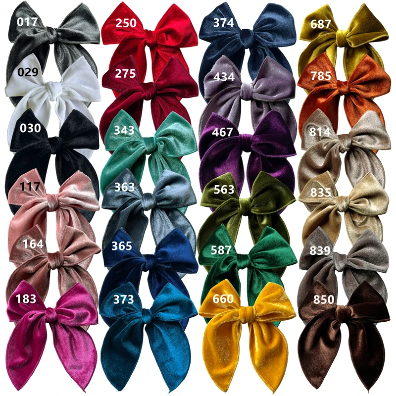 Fable Velvet Bow Hair Clips Baby Girls Hair Bow Barrettes Kids Women Large Sailor Bows Accessories Hair Grips