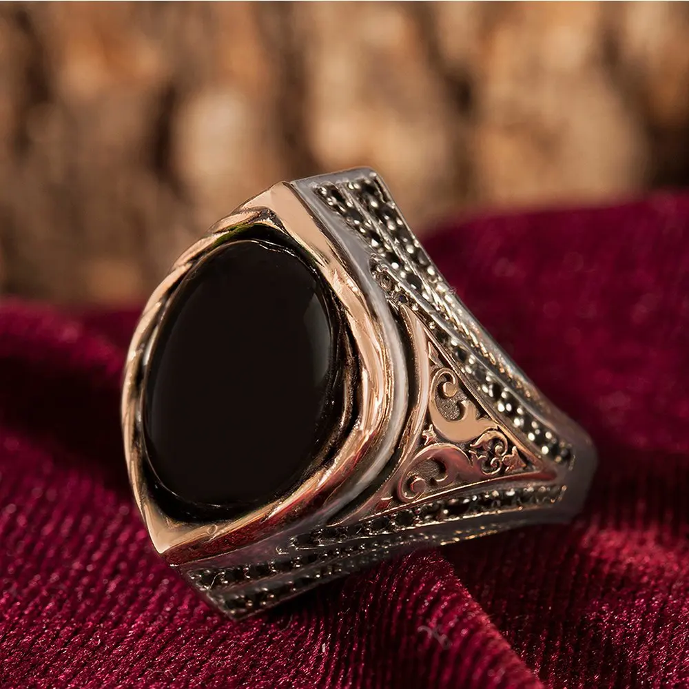 925 sterling silver rings  onyx stone silver men rings handmade turkish jewellry luxury women rings made in turkey trendy