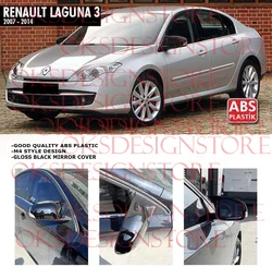 For RENAULT LAGUNA 3 2007 2014 GLOSS BLACK MIRROR COVER easy assembly special Part sline