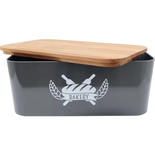 Cookbella Ow-01 With Wooden Lid Breadstuff Gray