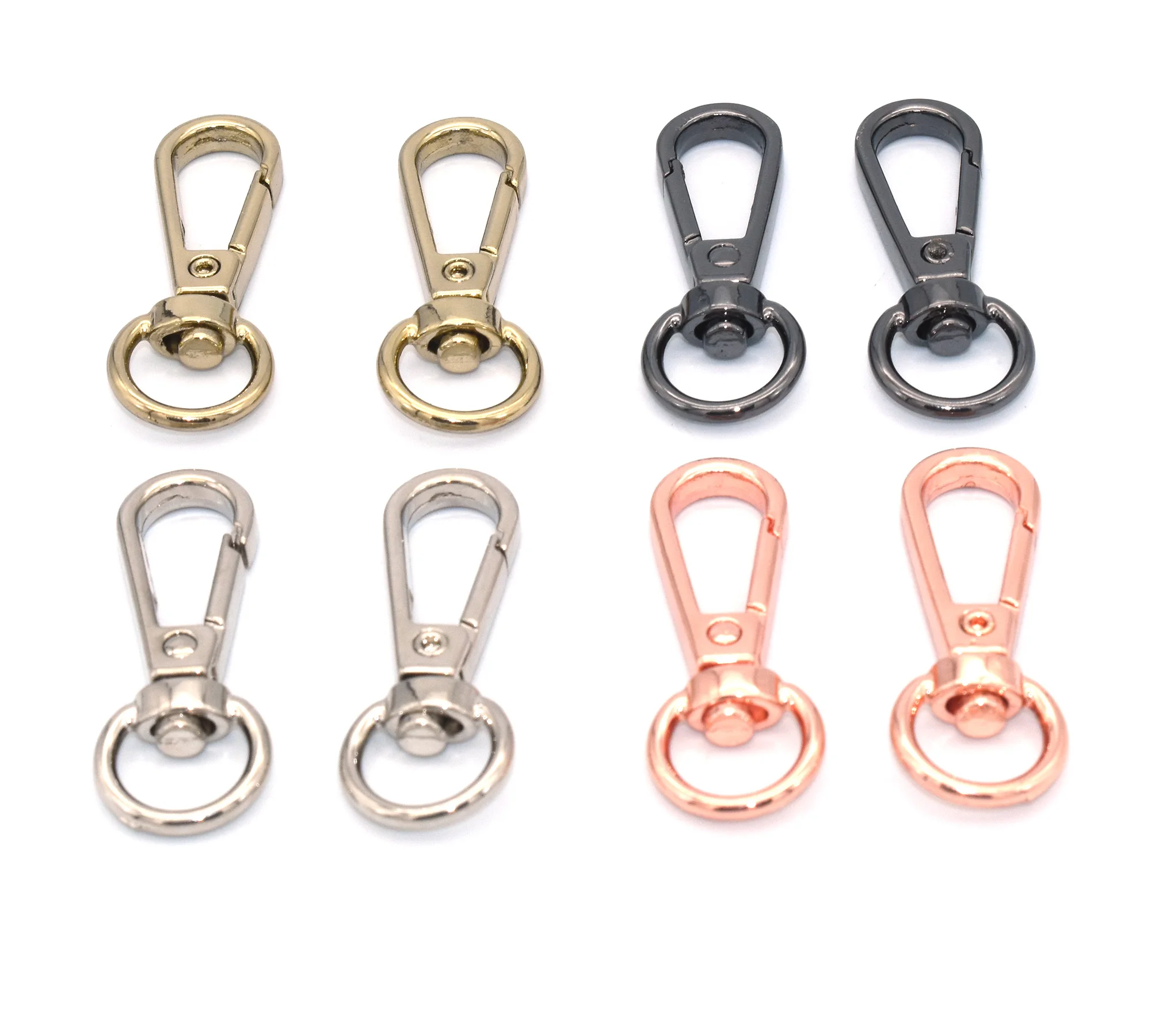 10pcs Metal Swivel Snap Hooks Swivel Clasp Snap Hook keychain Hooks for Purse Clip Handbag Leather Accessories