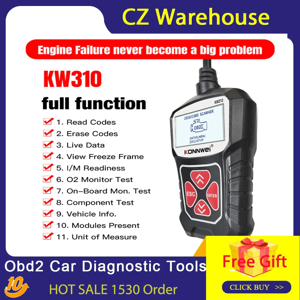 KONNWEI KW310 Obd2 Car Diagnostic Tools Automotive Scanner OBD 2 Engine Analyzer Code Reader Vehicle CAN Obdii Scan Tool tester