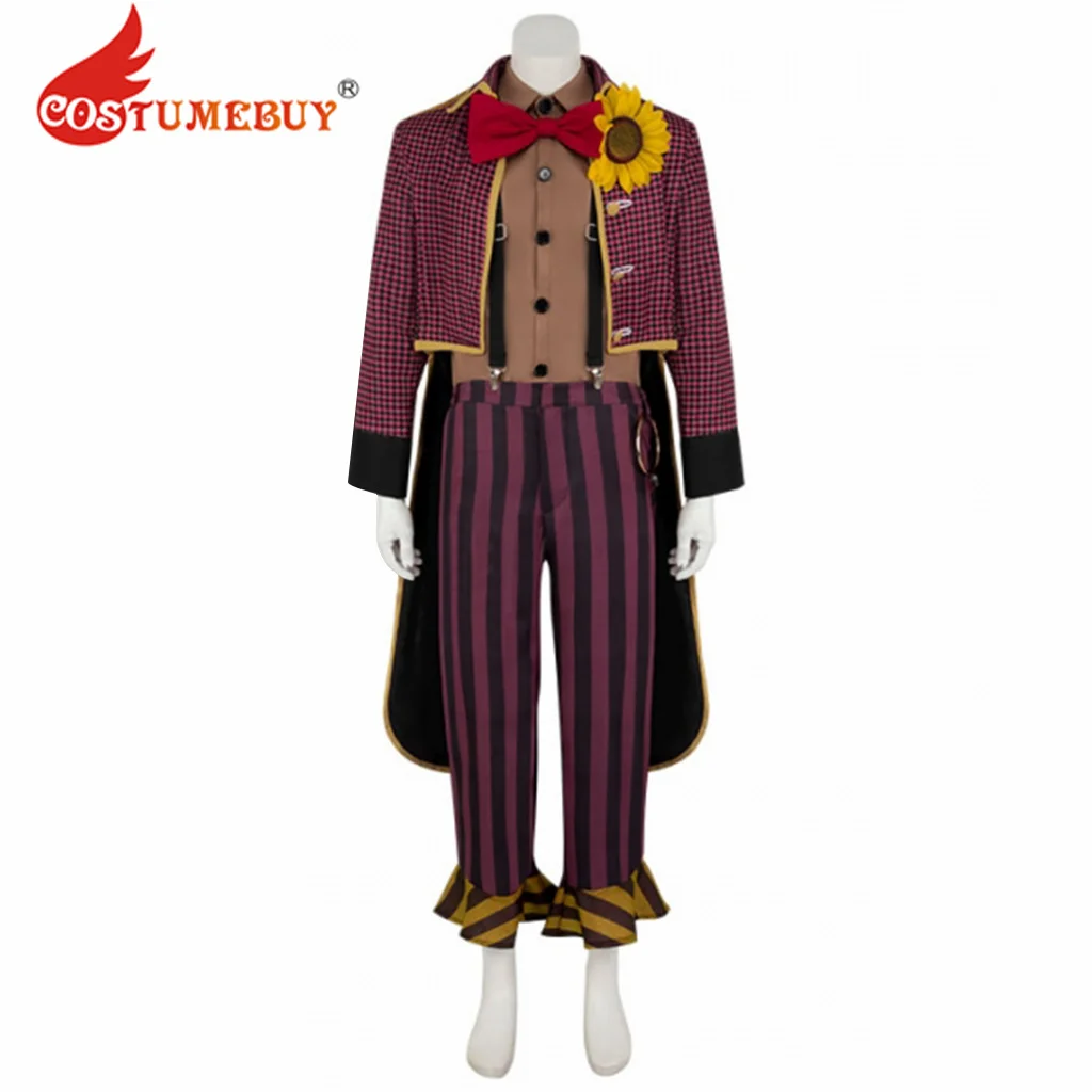 CostumeBuy-Disfraz de Cosplay de payaso para hombre, uniforme de Horror, traje de Halloween, chaqueta, camisa, pantalones