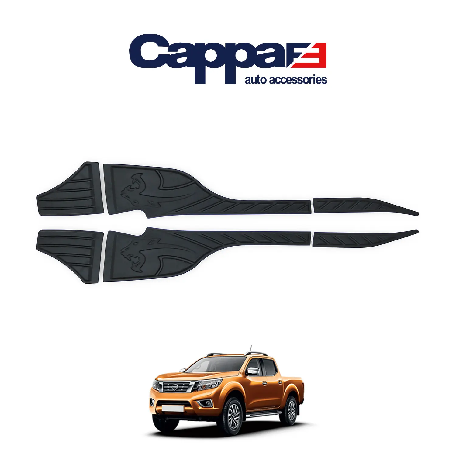 CAPPAFE Nissan Navara Between 2016-2020 Bat Door Protection 6 Pcs Matt Black Compatible With Your Vehicle