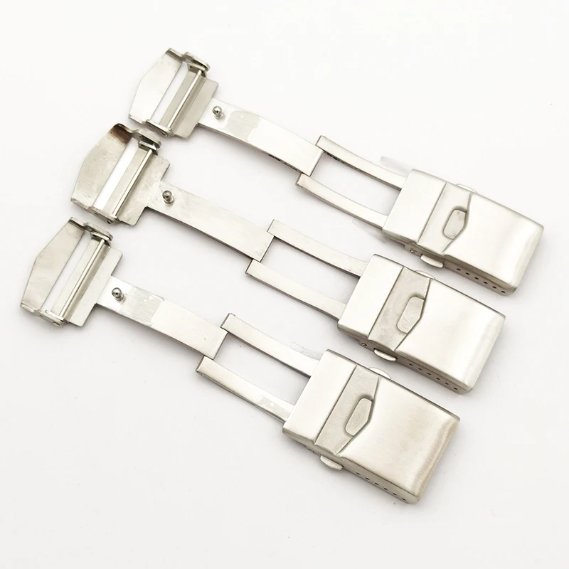 316L Stainless Steel Watch Clasp 18mm 20mm 22mm Folding Buckle with Safety Metal Double Press Clasp Watch Repair Accessories image 5