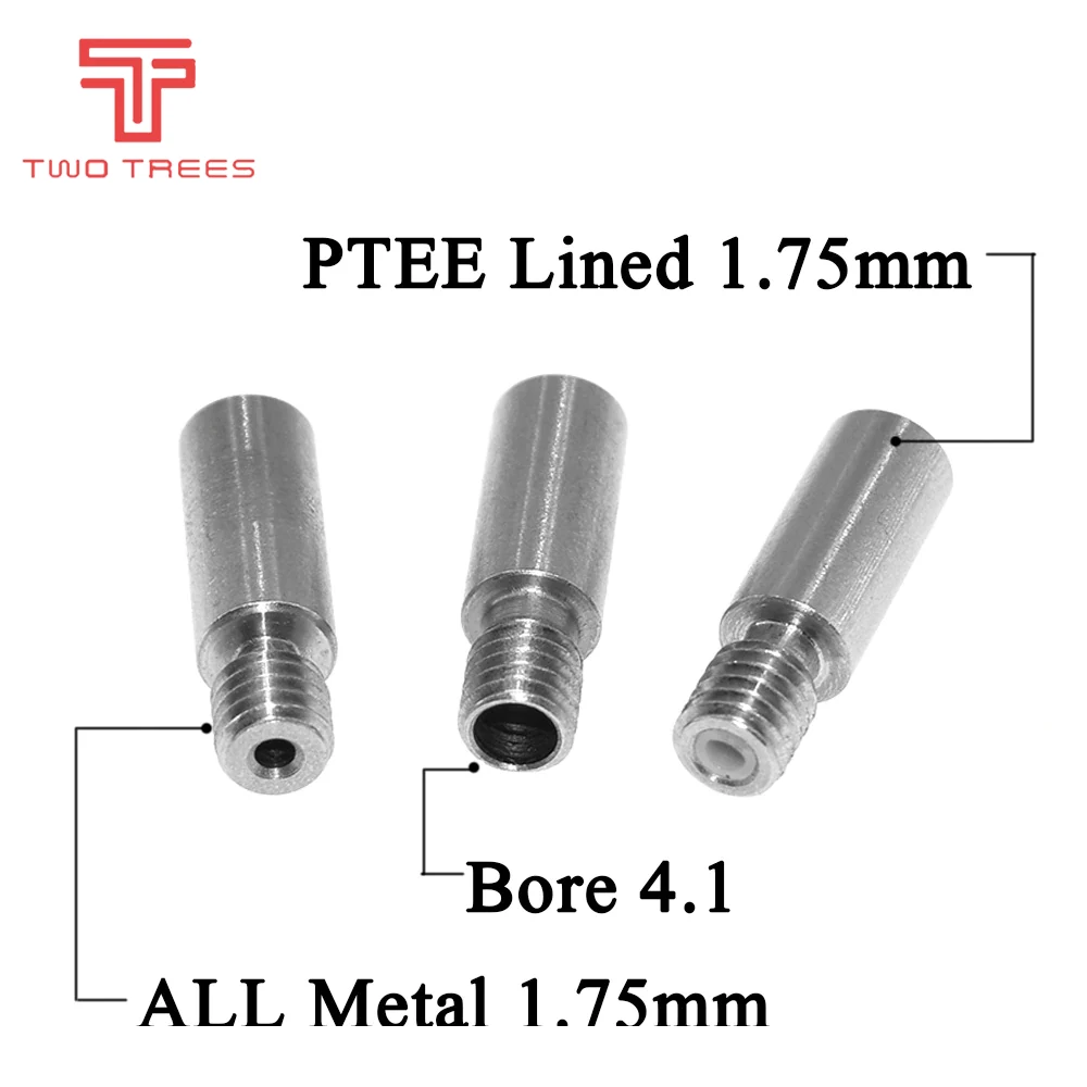 1pcs 3D Printer Chimera Extruder Heat Break V6 Dual Hotend J-head Throat Length 22mm 1.75mm 3 mm Filament Reprap 3D Printer Part