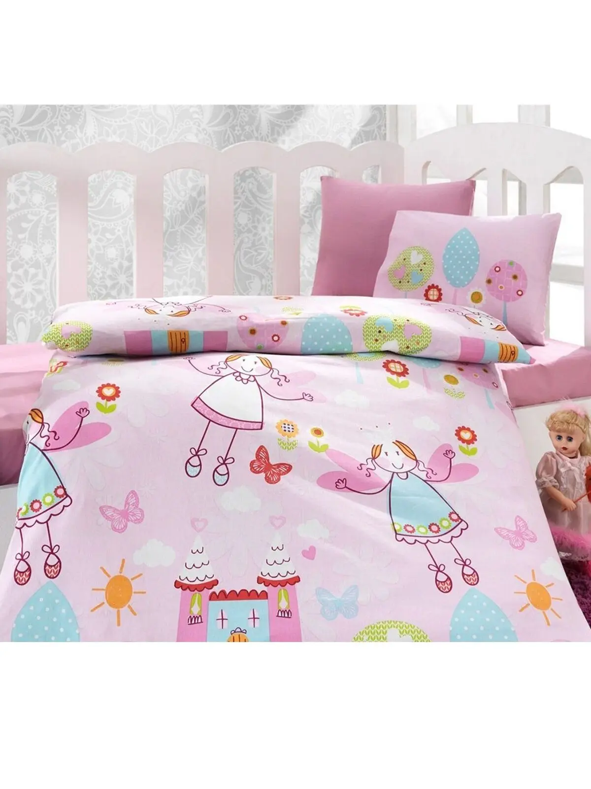 Scatola di cotone Ranforce copripiumino per bambini lenzuola federa 100 cotone 100x150 cm tessuto turco Casual di alta qualità