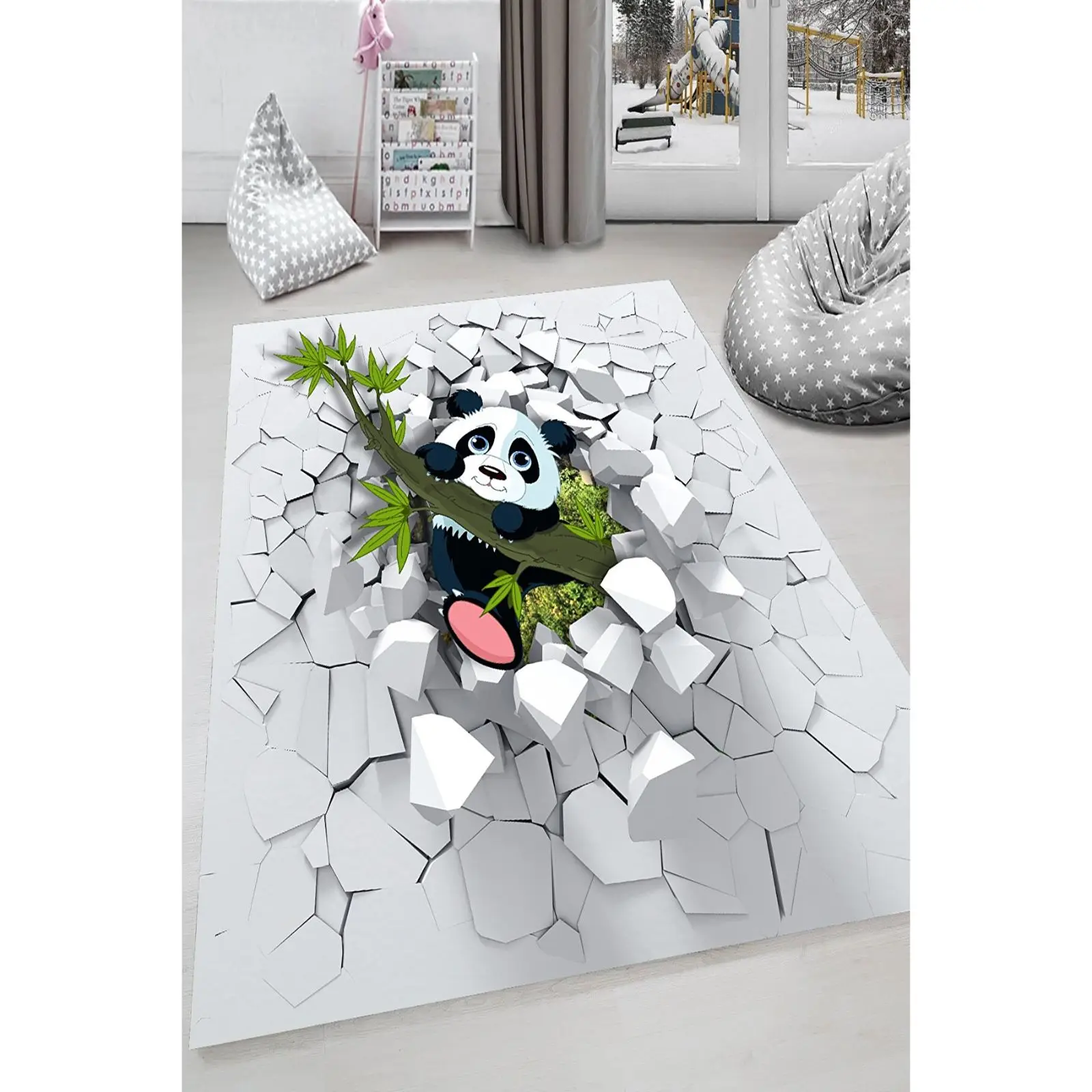 

Fun Cute Panda Patterned Kid Room Game Carpet Rug Tateme Tatami Mat Decoration Bedroom Decor Quarto Kilim