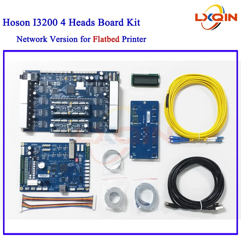 

LXQIN Hoson 4-головочный комплект платы i3200 для планшетного принтера с поддержкой оси Z, четыре комплекта печатающих головок I3200, электроника, УФ-пластина I3200