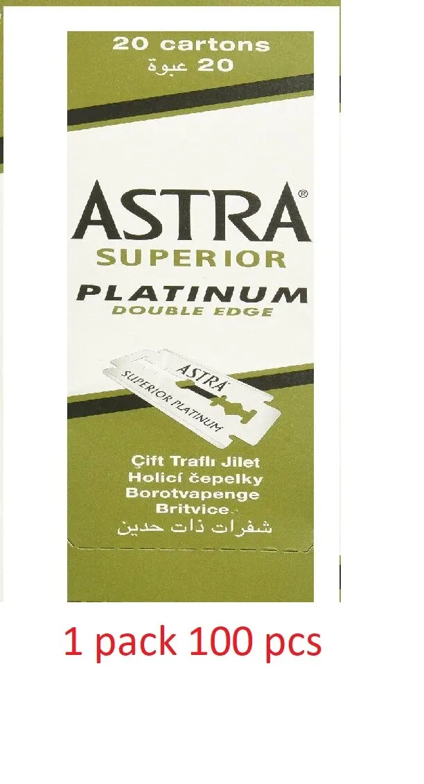 100pcs 100 Astra Superior Razor Platinum Double Edge Safety Shaving Razor Razor Blade .