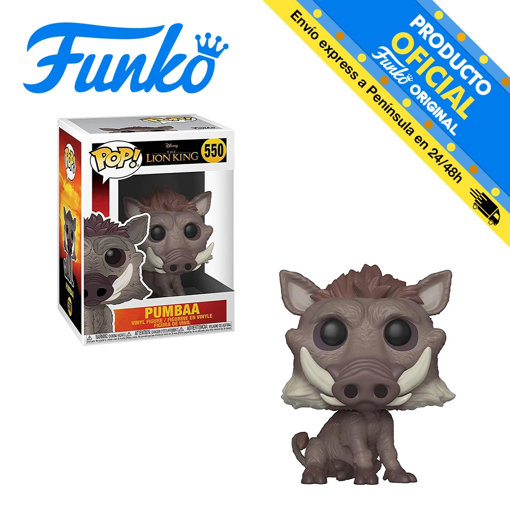 FUNKO POP! The Lion King (Live) -Pumbaa Figure, 38545 Reference, original, Toys for Children, Toys for Girls, original Gifts, Collector, Figures, Dolls, Shop, New, Man, Woman, official license