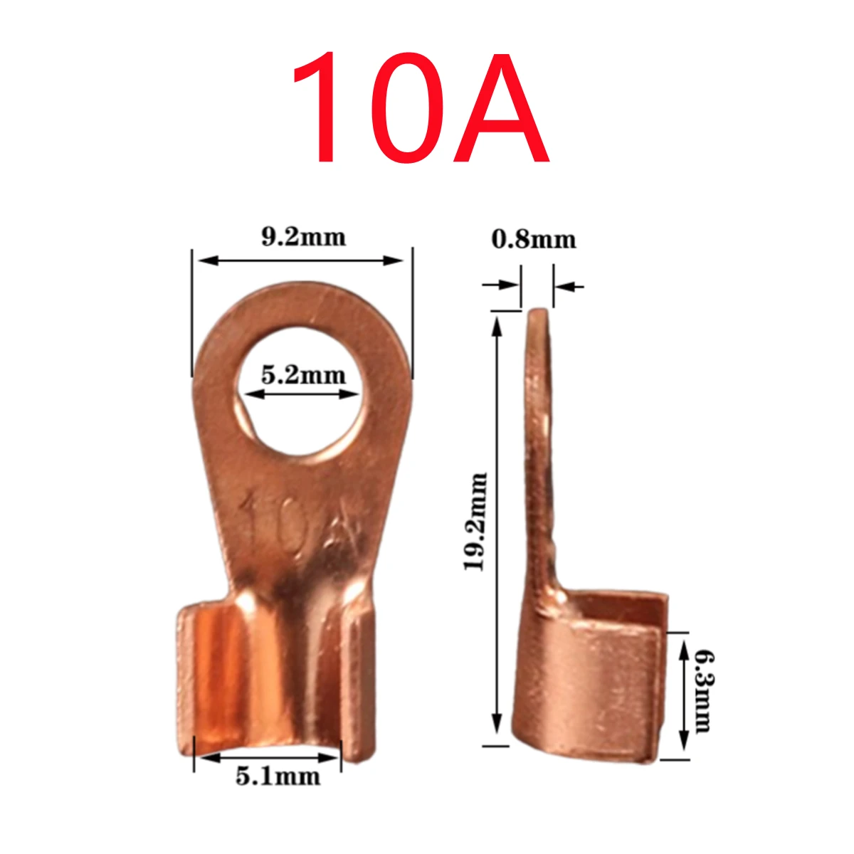 5/10/25PCS Terminal OT Series 10 20 30 40 50 60 80 100 150 200A Splice Wire Copper Shape Circular Naked Cable Connector Open Lug