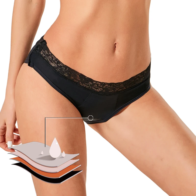 Detachable Women Menstrual Panties 4-Layer Leak Proof Period Underwear Absorbent Breathable Briefs New Fashion Lingerie Dropship