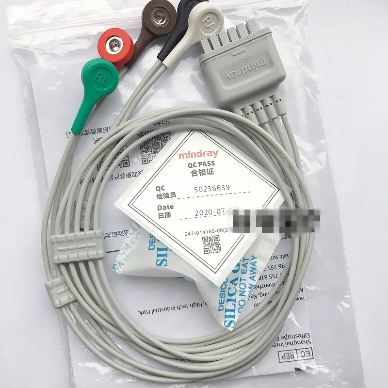 Original Mindray ECG Leadset 5-Lead New Telemetry AHA Snap 24“ EY6511B PN:009-004782-00