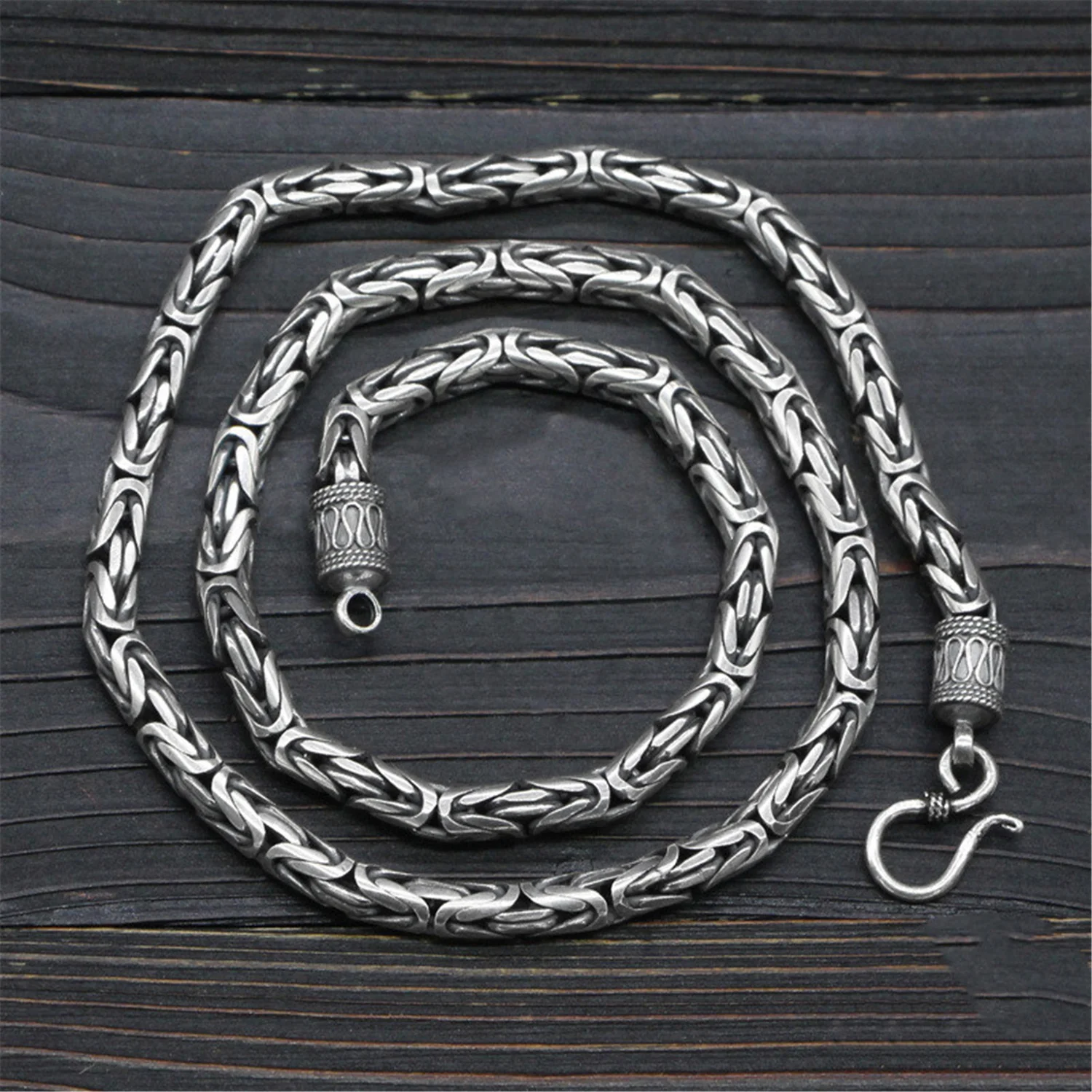 

Sterling Silver Byzantine Chain Necklace w/ Hook Clasp 3mm 3.5mm 4mm 5mm 6mm 7mm