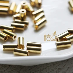 DIY Supply-30 Pieces Solid Raw Brass Finding Spacers - Tube 7x3.5mm (4393C-Q-32)