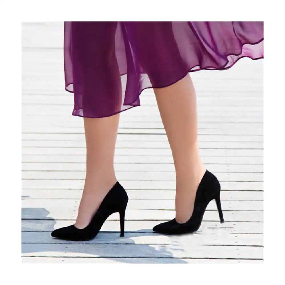 Black Suede Women Shoes Spike Heels Women Sandals Stiletto High Heel Shoes 10 cm Ladies Office Shoe Thin Heeled