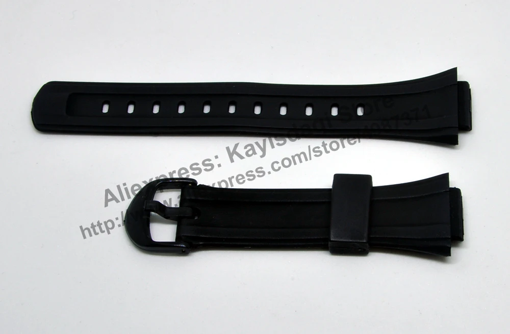 16mm Black Rubber Watch Band / Strap Compatible for Casio DB-E30-1AV / 2AV