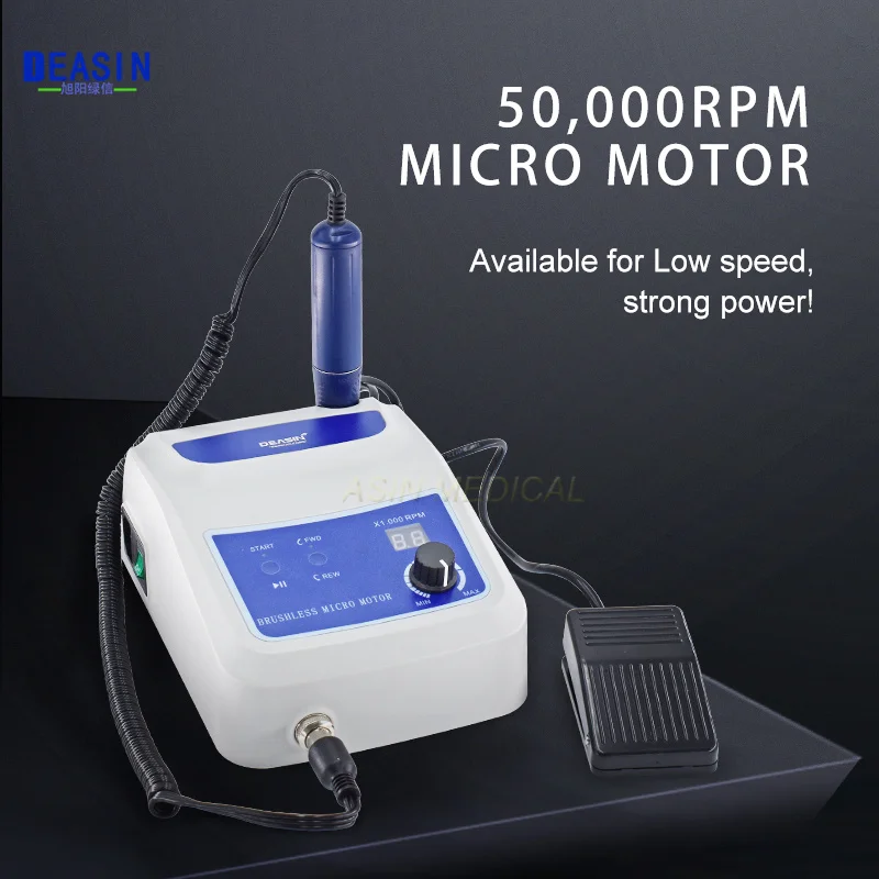 

New 50,000RPM Dental Laboratory Micromotor Non-Carbon Brushless Polishing Unit With Lab Handpiece Dental Micro Motor