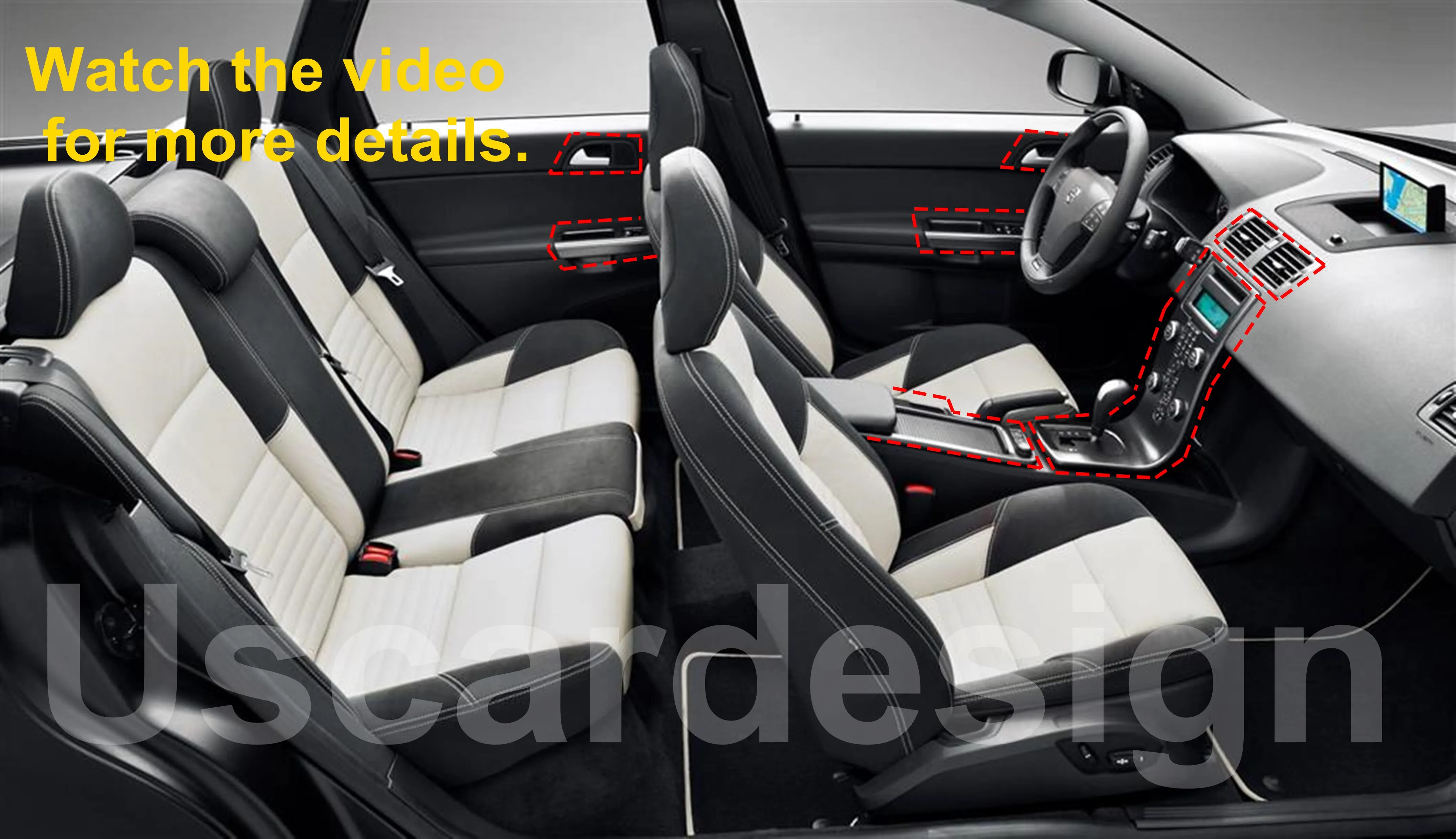 For Volvo S40 V50 C30 (2007-2012) (Full Decor Set)  Interior Decor Frame Set, Dashboard Cover, Door Handle, Trim Accessorie