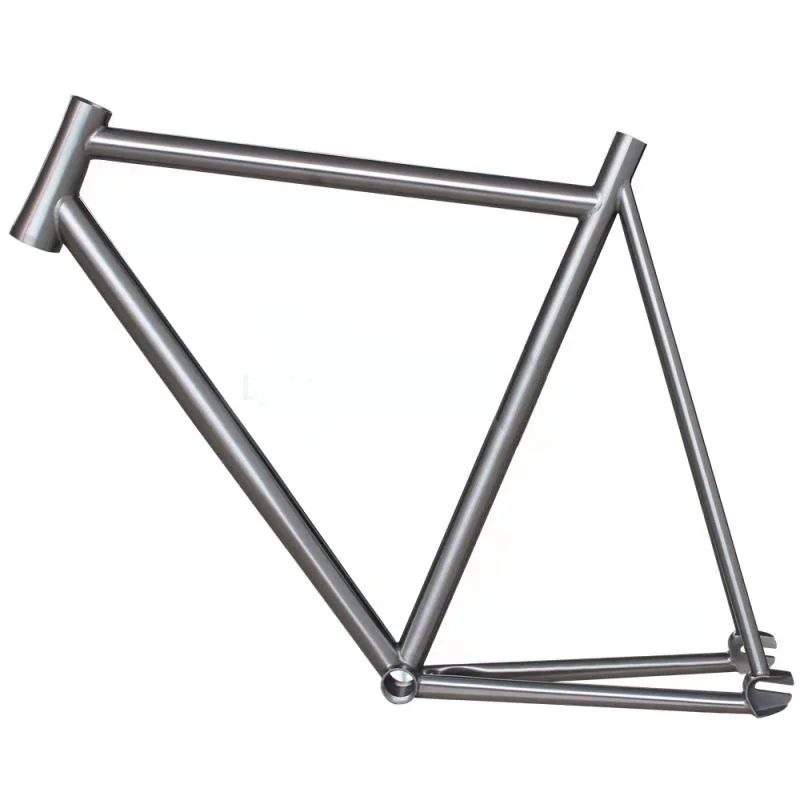 Titanium Road Gravel Frame Track Bike Frame Single Speed Fixed Gear No Brakes and No Cables Normal Chain Drivetrain for Cycling