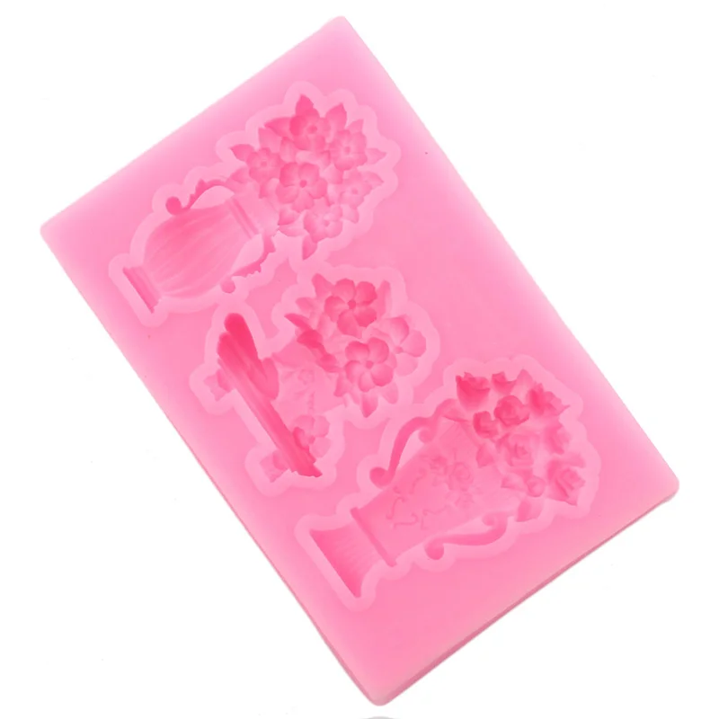 Cake Mold Flower Pot Fondant Silicone Molds DIY Sugarcraft Cake Decorating Tools Chocolate Gumpaste Moulds Cookie Baking Mould