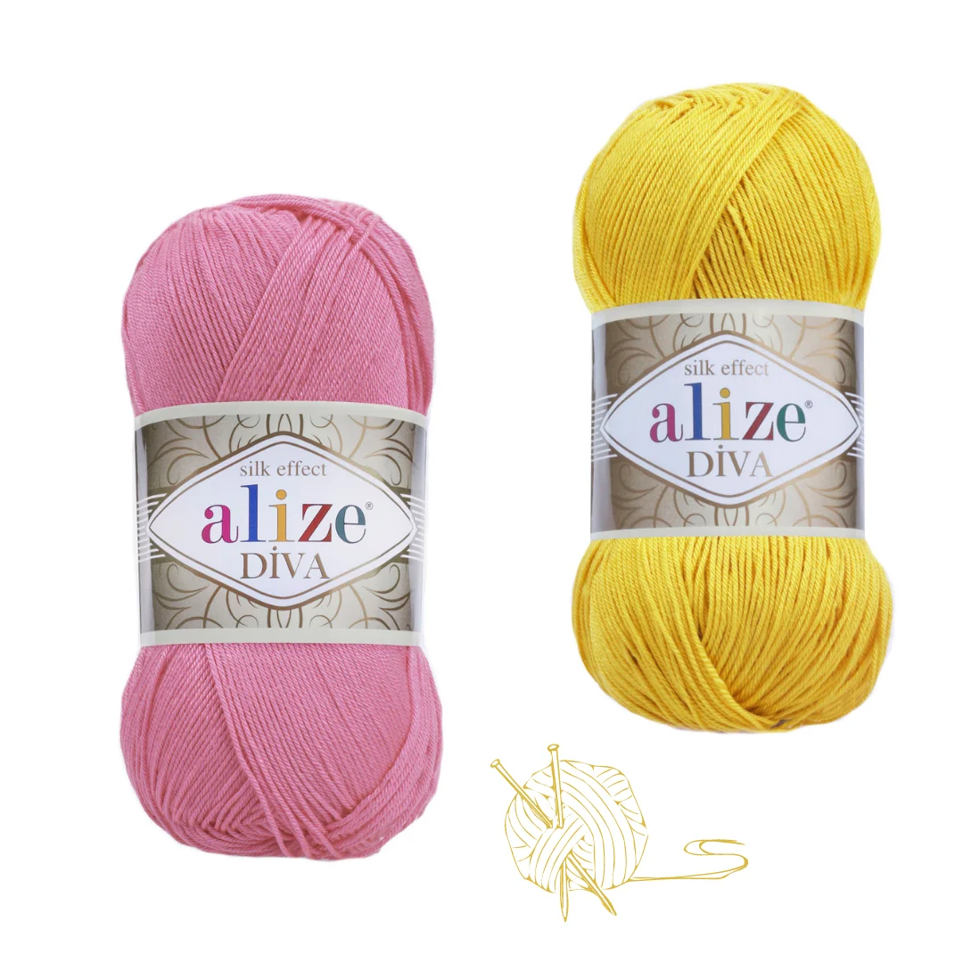 Alize Diva przędza jedwabisty akryl szydełka Bikini ręcznie robione ręcznie DIY akrylowe Bikini miękka bluzka Amigurumi koc sweter