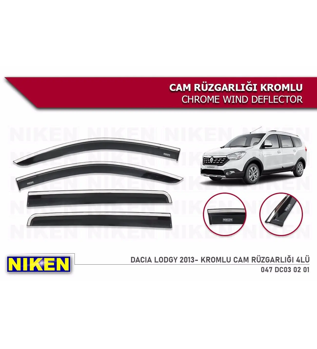 

For Dacia LODGY Chrome Rain Wind Deflector 2013 and after auto styling car accessories Sunshade Curtains Car Windshield Spoiler