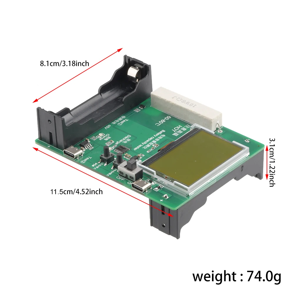 DC 5V Typec LCD Battery Capacity Tester XH-M239 MAh MWh for 18650 Lithium Battery Digital Battery Power Bank Detector Module