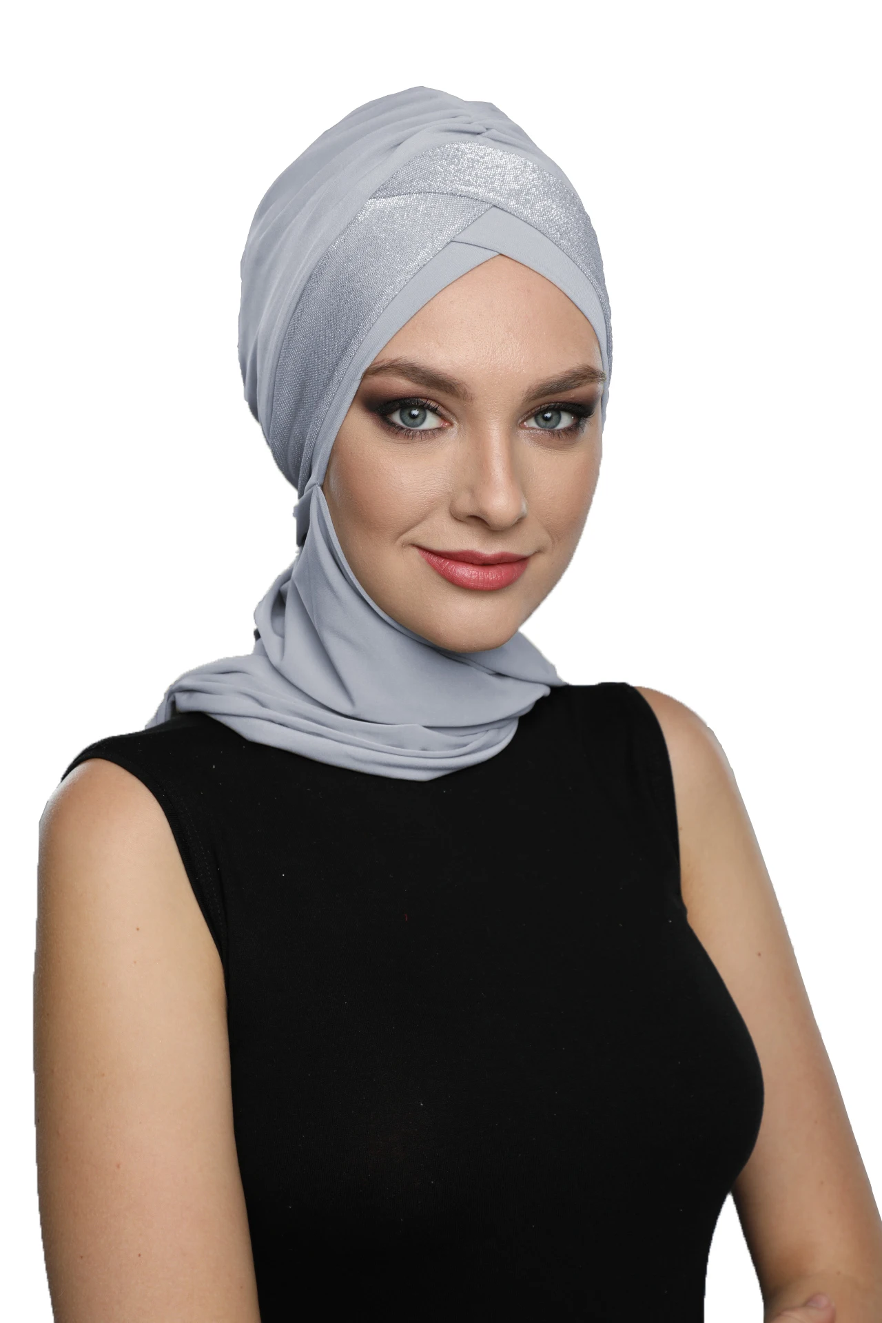 2022 New Fashion Crossed Piqué With Shawl Ready Made Turban Hijab Bonnet Scarf Cancer Cap Special Women Product Beret Bandana Muslim Chemo All Season Lame Pearl Bead