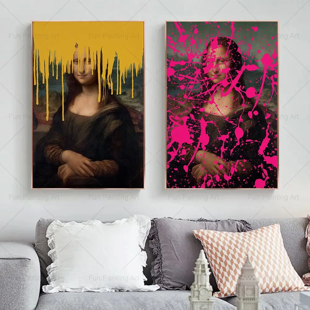 

Abstract Graffiti Art Famous Mona Lisa Painting Poster Print On Canvas Nordic Modern Wall Art Picture For Living Room Home Decor