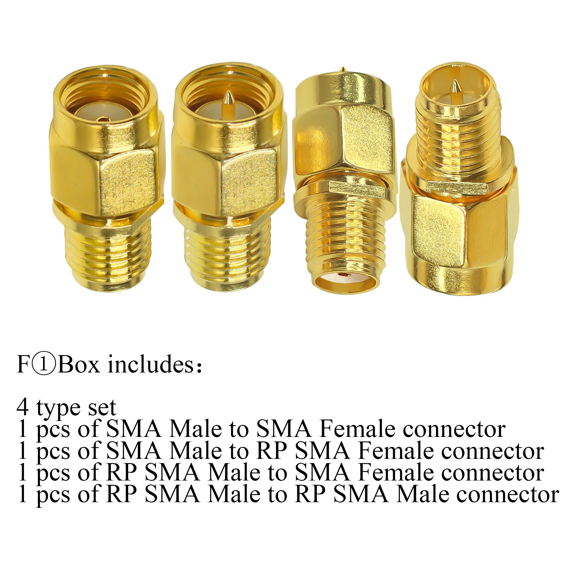 Kit connettore coassiale SMA SMA/RP-SMA Maschio a RP-SMA/SMA Femmina Adattatore coassiale RF SMA Maschio a Femmina Convertitore Set 4 pz 2 pz/lotto