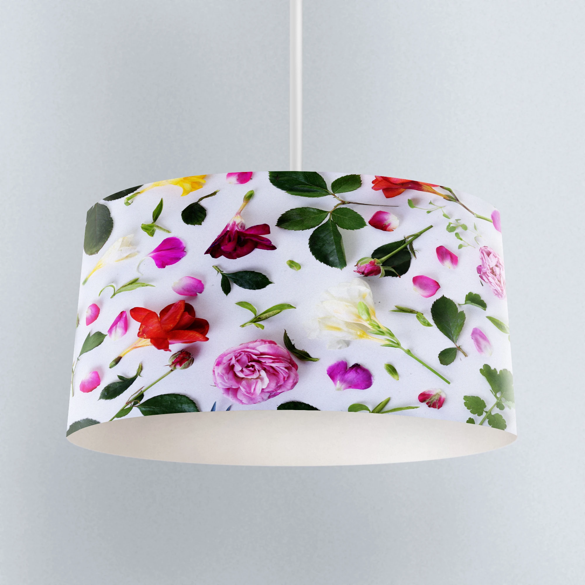 

Else Colored Flowers Roses Leaves Printed Fabric Kitchen Chandelier Lamp Drum Lampshade Floor Ceiling Pendant Light Shade