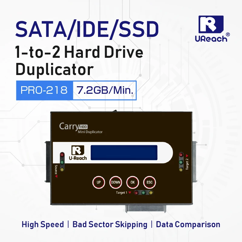 Ureach pro218 hdd ssd copiadora borracha de dados disco rígido docking sata/ide/msata duplicador hdd docking station sistema de mineração backup